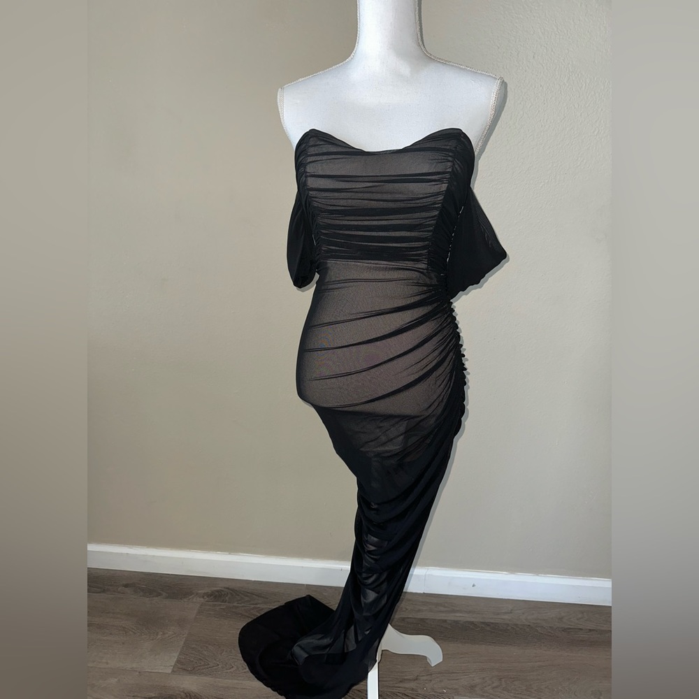 Off The Shoulder Black Dress